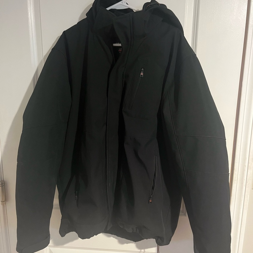 Hawke & Co Black Performance Jacket with Hood and High Collar